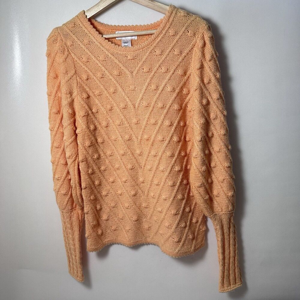 Ces Femme Sweater Dot Wool Mohair Textured Bobble Chevron Lattis Fall Chunky S